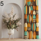 Mid Century Modern Curtain Panels, 70s Retro Boho Curtains, Retro WindowDrapes, Abstract Retro Style Living Room Curtain, 80s Boho Curtains