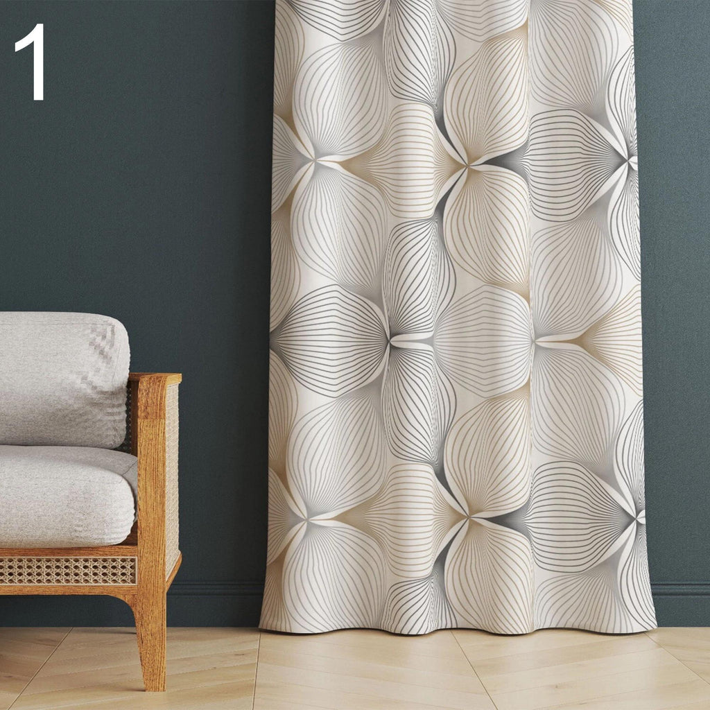 Mid Century Modern Curtain Panels, 70s Retro Printed Curtains, Modern Abstract Retro Style Living Room Curtain, Retro Modern Drapes