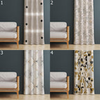 Modern Geometric Printed Curtain, Boho Abstract Curtains, Mid-Century Modern Panel Curtain, Geometric Art Panels, Minimalist Elegant Curtain