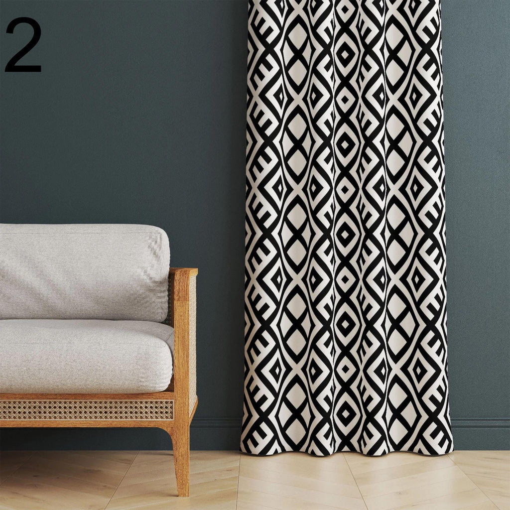 Southwestern Curtains, Rug Window Curtain Panels, Aztec Curtains, Geometric Pattern Printed Curtain, Western Printed Curtain