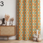 Mid Century Modern Curtain Panels, Retro Curtains, Hippie Retro Window Curtain, Abstract Retro Style Living Room Curtain, Boho Curtains