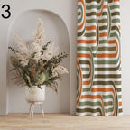 Retro Curtains, Boho Rainbow Retro Curtains, 70s Print Curtain, Abstract Curtain Panel, Golden Orange 1970s Curtain, Mid-Century Curtain