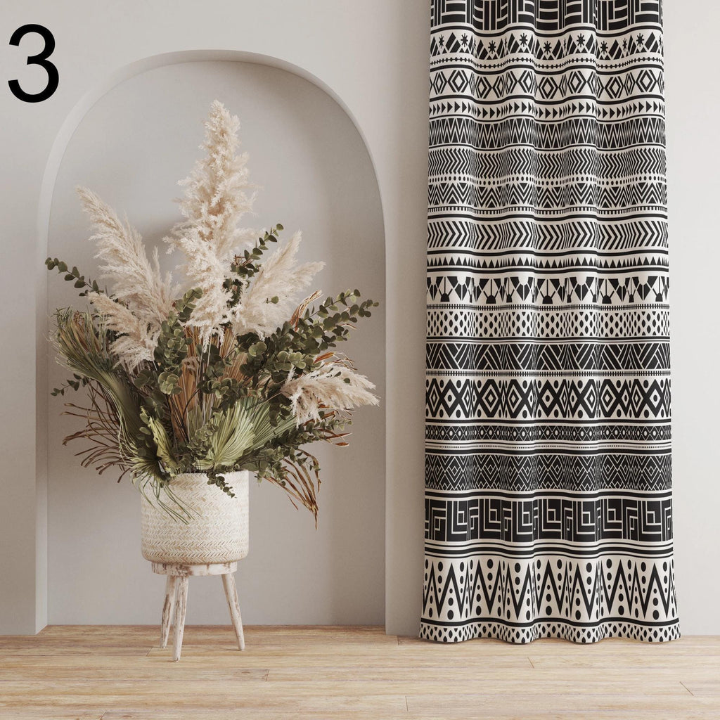 Southwestern Curtains, Rug Window Curtain Panels, Aztec Curtains, Geometric Pattern Printed Curtain, Western Printed Curtain