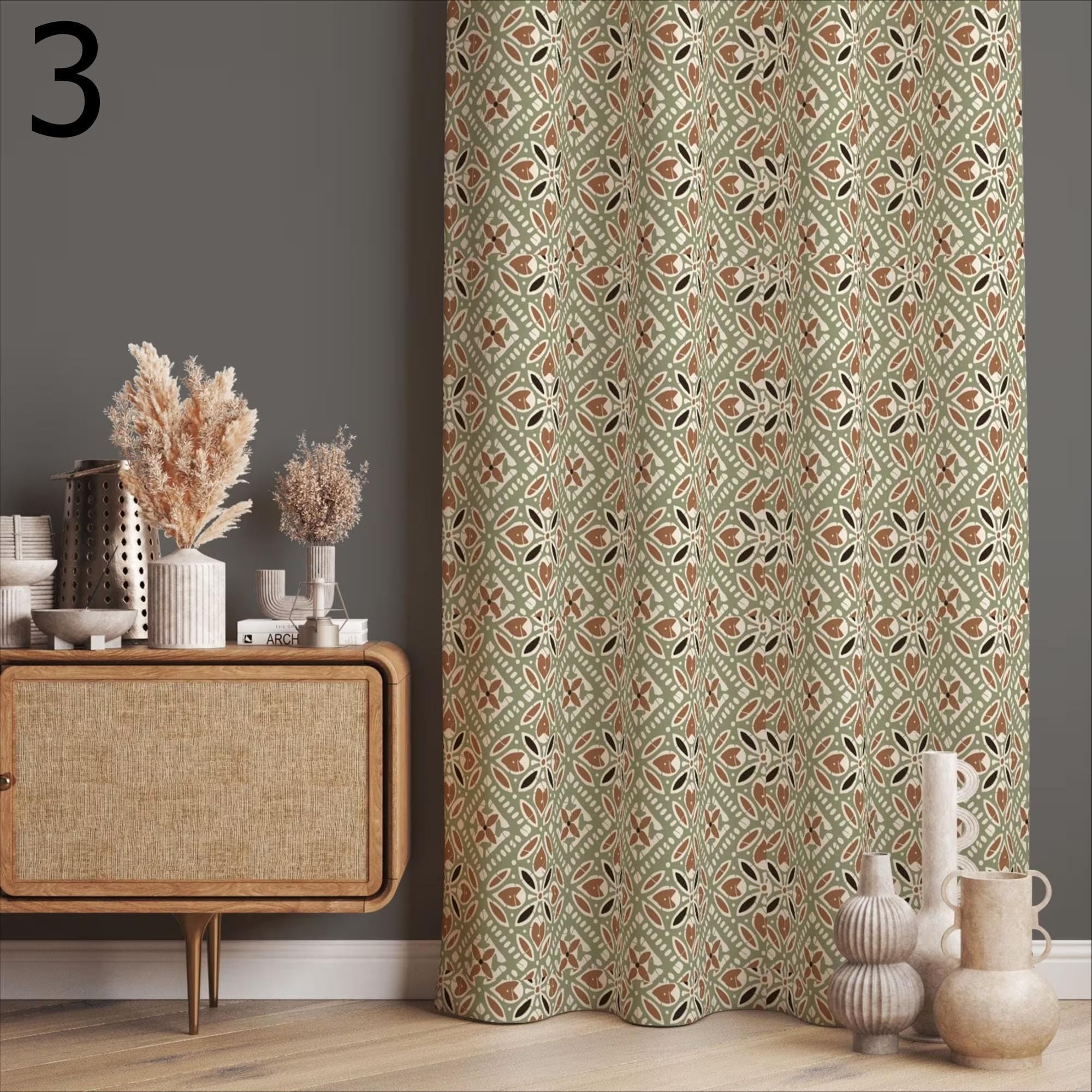 Vintage Floral Curtains, Farmhouse Flowers Curtain Panels, Country Floral Printed Curtain, 70s Floral Curtains, 80s Floral Drapes Panel