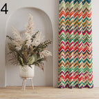 Retro Curtains, Boho Rainbow Retro Curtains, 70s Print Curtain, Abstract Curtain Panel, Golden Orange 1970s Curtain, Mid-Century Curtain