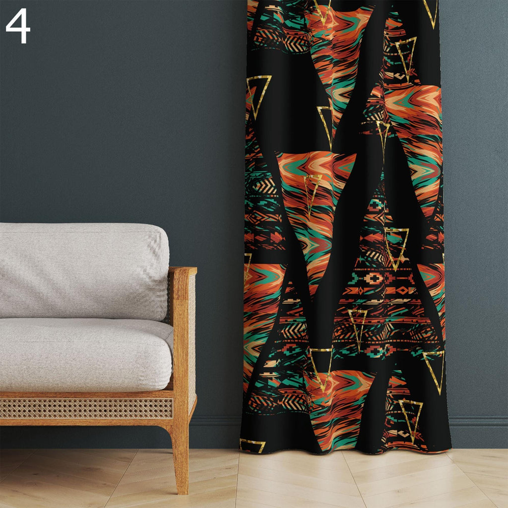 Southwestern Tribal Curtains, Aztec Boho Window Panels, Ethnic Geometric Prints Drapes, Boho Drape Panels