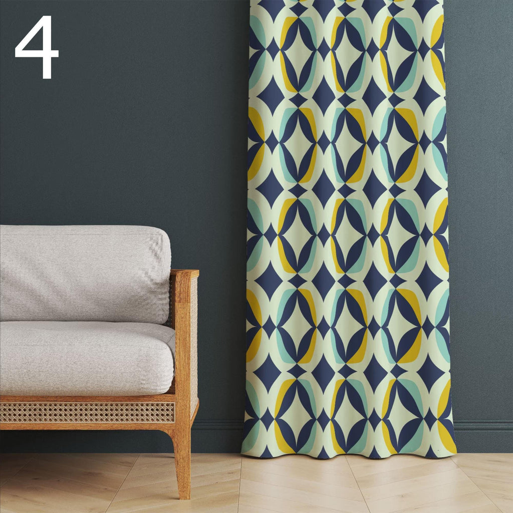 70s Retro Boho Curtains, Mid-Century Modern Style Curtain, Retro Window Curtain, Retro Vintage Curtains, 60s Printed Curtain, Retro Drapes