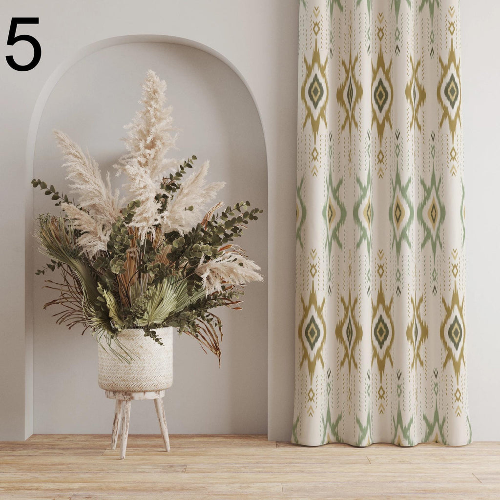 Southwestern Curtains, Rug Window Curtain Panels, Aztec Curtains, Geometric Pattern Printed Curtain, Western Printed Curtain