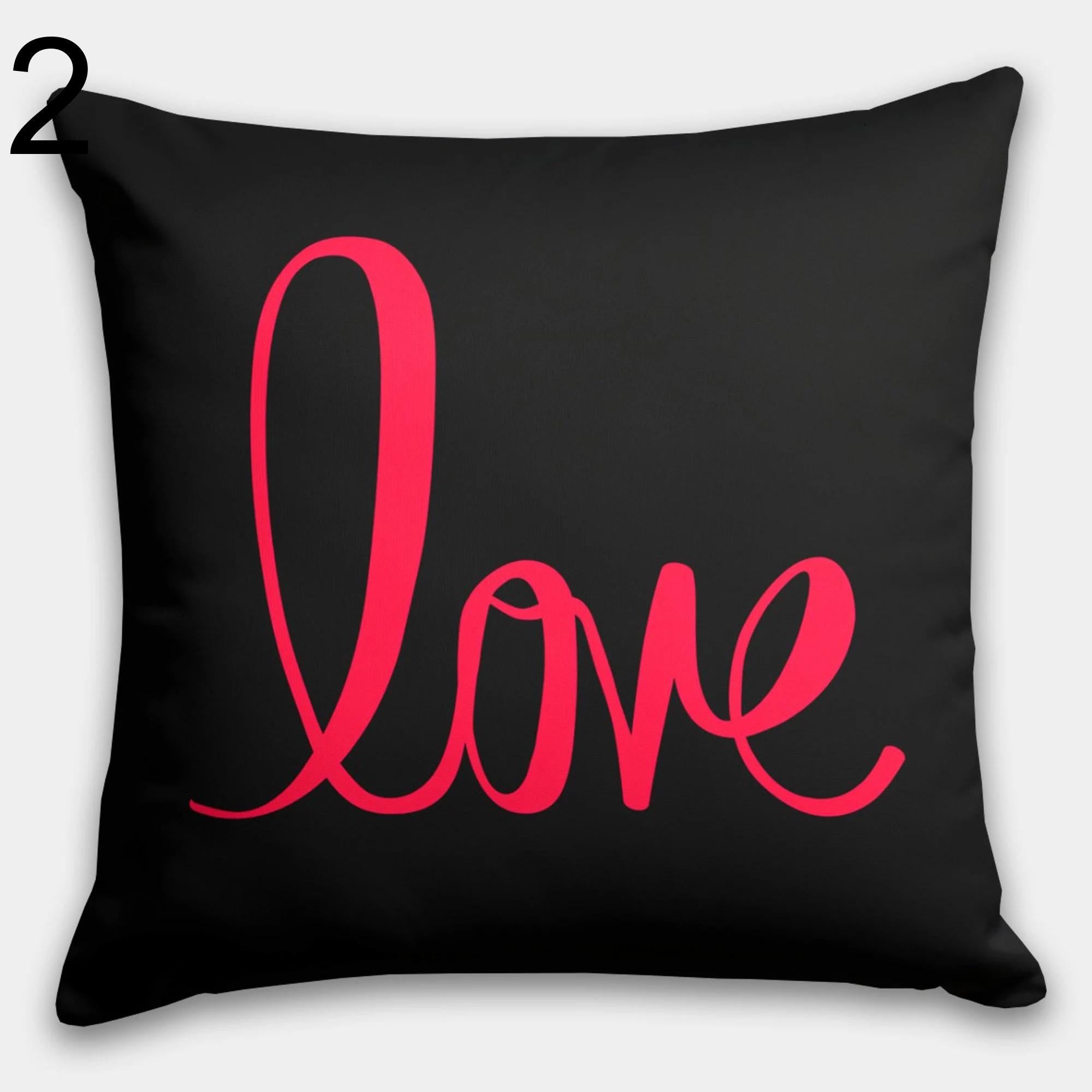 Valentine's Day Pillowcase, Pink Rose Pillow Case, Valentine's Day Throw Pillow, Red Heart Pillow, Love Home Decor, Valentine's Pillow Cover