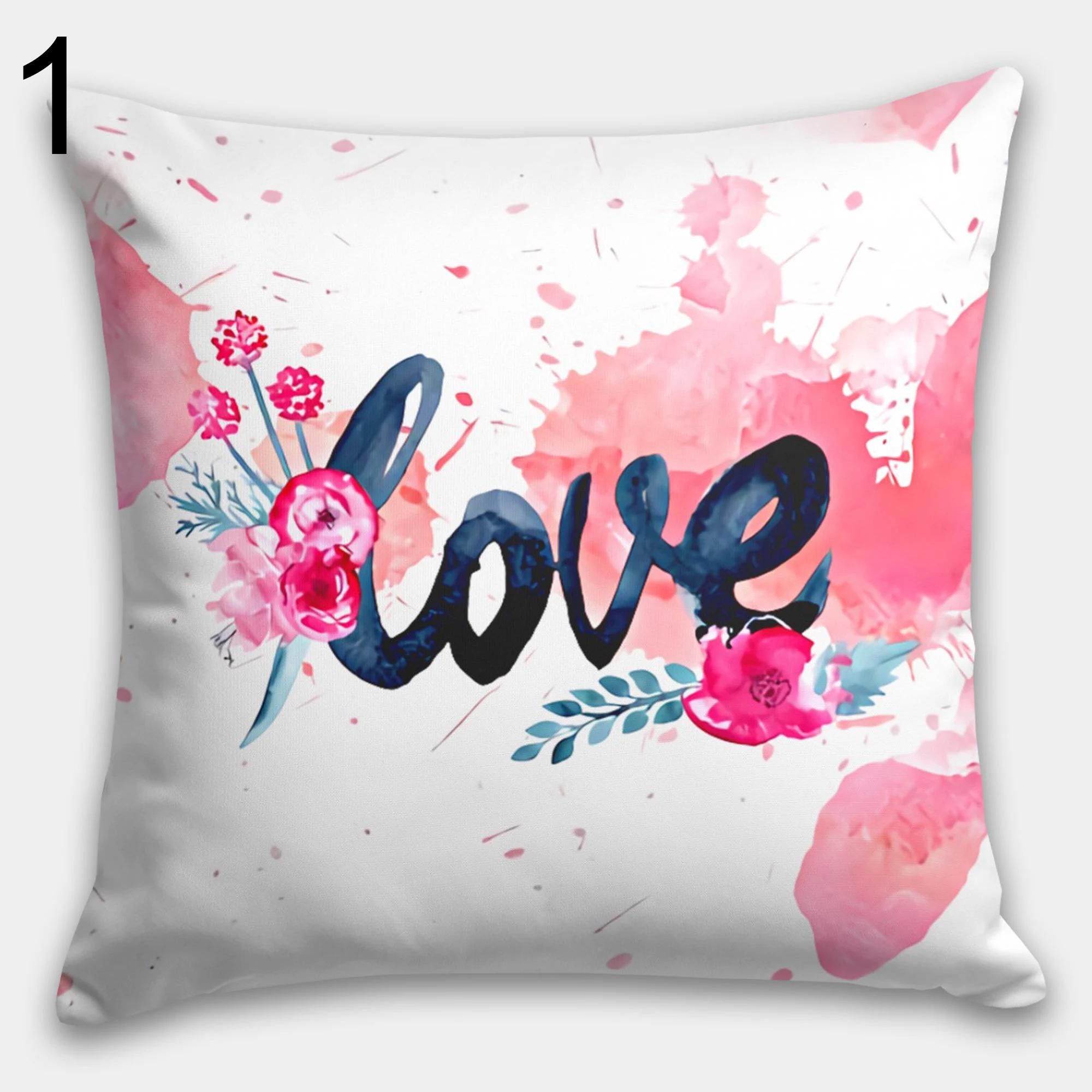 Valentine's Day Pillowcase, Pink Rose Pillow Case, Valentine's Day Throw Pillow, Red Heart Pillow, Love Home Decor, Valentine's Pillow Cover
