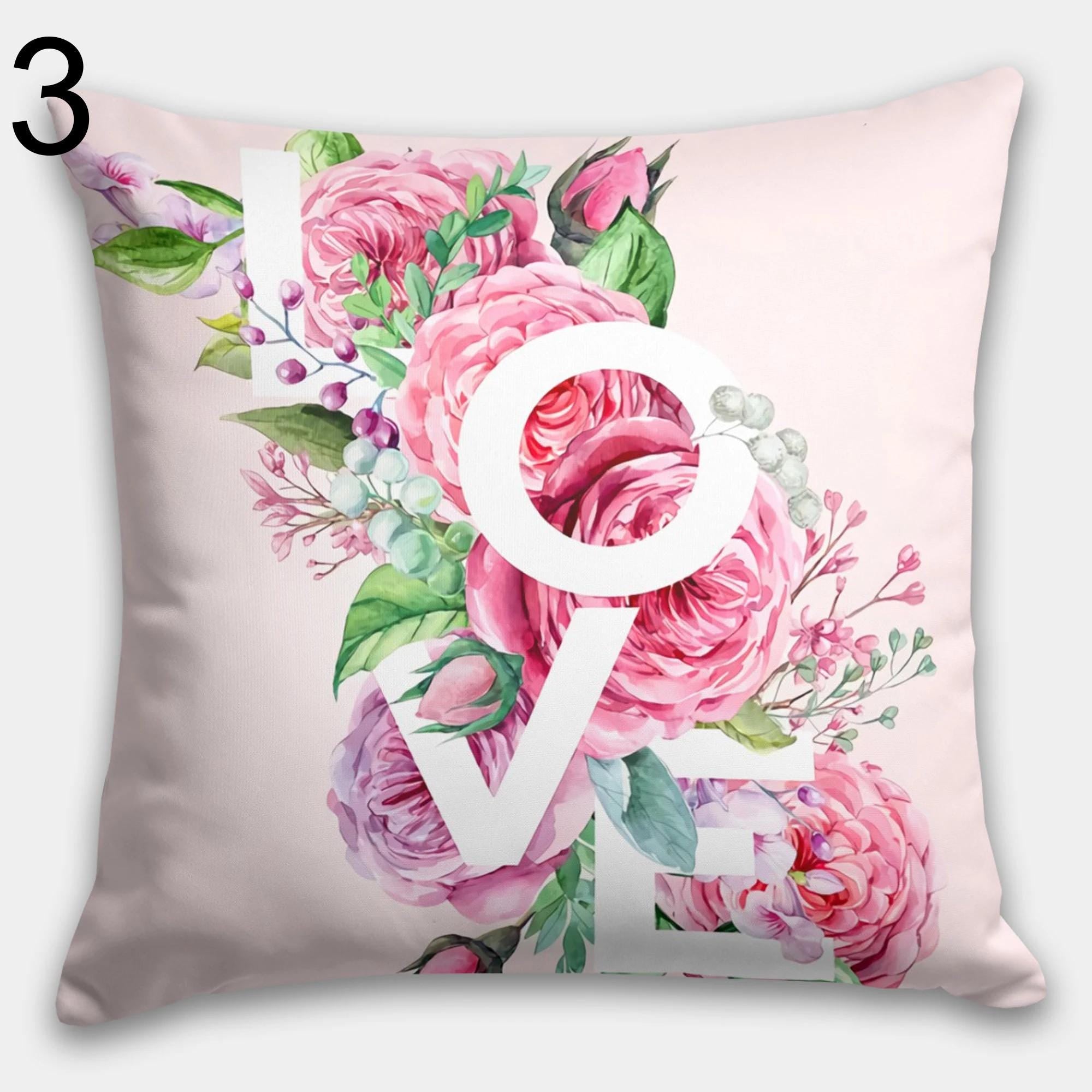 Valentine's Day Pillowcase, Pink Rose Pillow Case, Valentine's Day Throw Pillow, Red Heart Pillow, Love Home Decor, Valentine's Pillow Cover