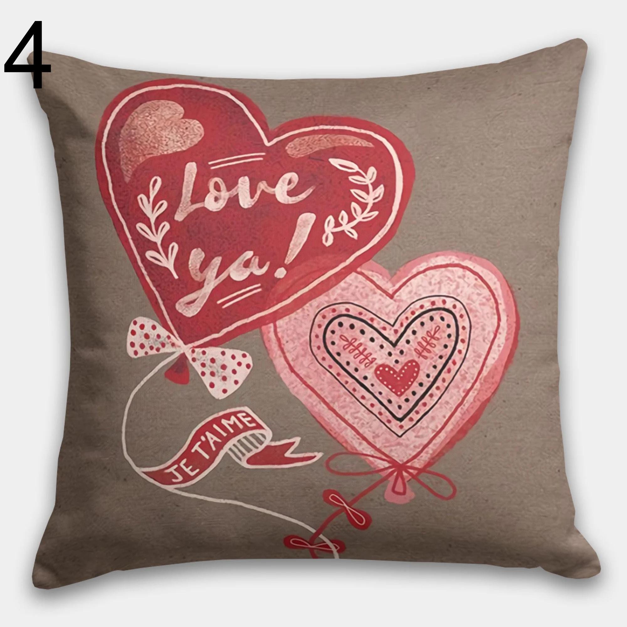 Valentine's Day Pillowcase, Pink Rose Pillow Case, Valentine's Day Throw Pillow, Red Heart Pillow, Love Home Decor, Valentine's Pillow Cover