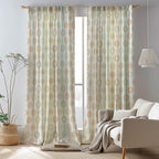 Retro Geometric Abstract Style Curtain, 70s Retro Curtains, MCM Curtain, Mod Curtains, Retro Print Drapes, Mid Century Modern Window Curtain