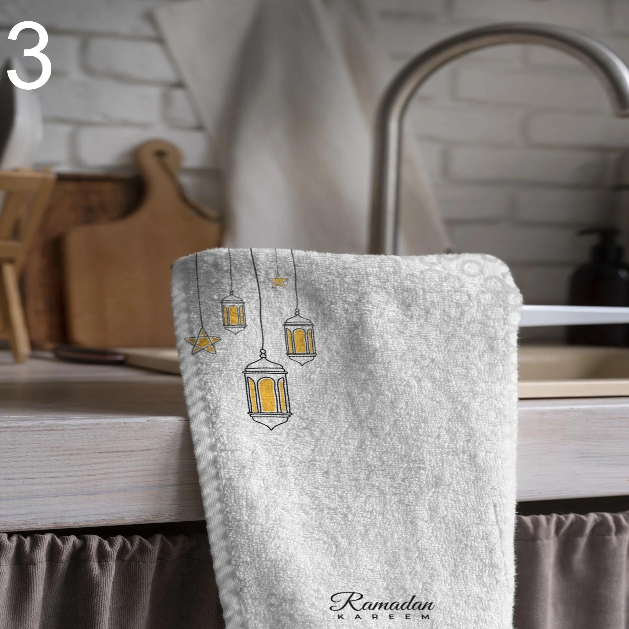 Ramadan Tea Towels, İslamic Dish Towels, Ramadan Kitchen Decor, Ramadan Hand Towel, Mubarak Ramadan Kitchen Towels, Muslim Kitchen Gifts