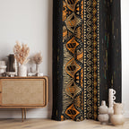 Ethnic Authentic Curtains, Tribal Curtains, African Mudcloth Blackout Curtain, Ethnic African Grommet Curtain, Ethnic Abstract Print Drapes