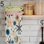 Starfish Printed Hand Towel, Sea Life Kitchen Towels, Nautical Tea Towels, Crab Patterned Kitchen Towel, Marine Dish Towels