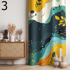 Tropical Leaves Print Curtain, Exotic Leaves and Flowers Curtain, Tropical Abstract Flowers Curtain Panels, Tropical Plants Printed Curtain