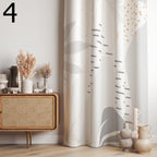 Minimalist Abstract Curtains, Modern Neutral Window Drapes, Contemporary Organic Art Curtains, Soft Beige and Black Panels