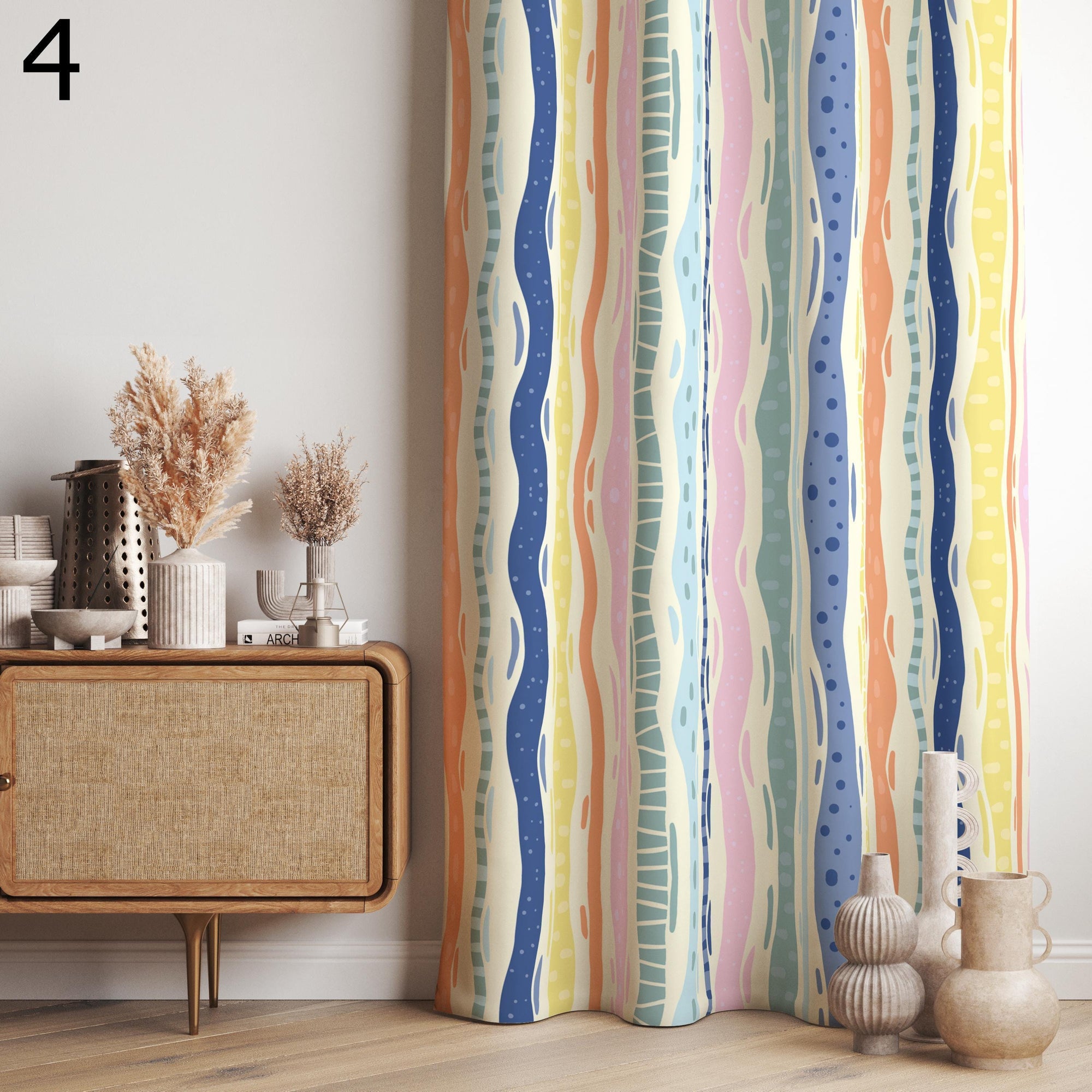 Retro Vintage Style Curtain Panels, Mid Century Curtains, Vintage Floral Curtains, Retro Floral Curtain, 70s Retro Grommet Curtain