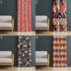Mid-Century Modern Drapes, Retro Print Curtain Panels, MCM Retro Curtains, 70s 80s Retro Window Curtains, Retro Grommet Curtain