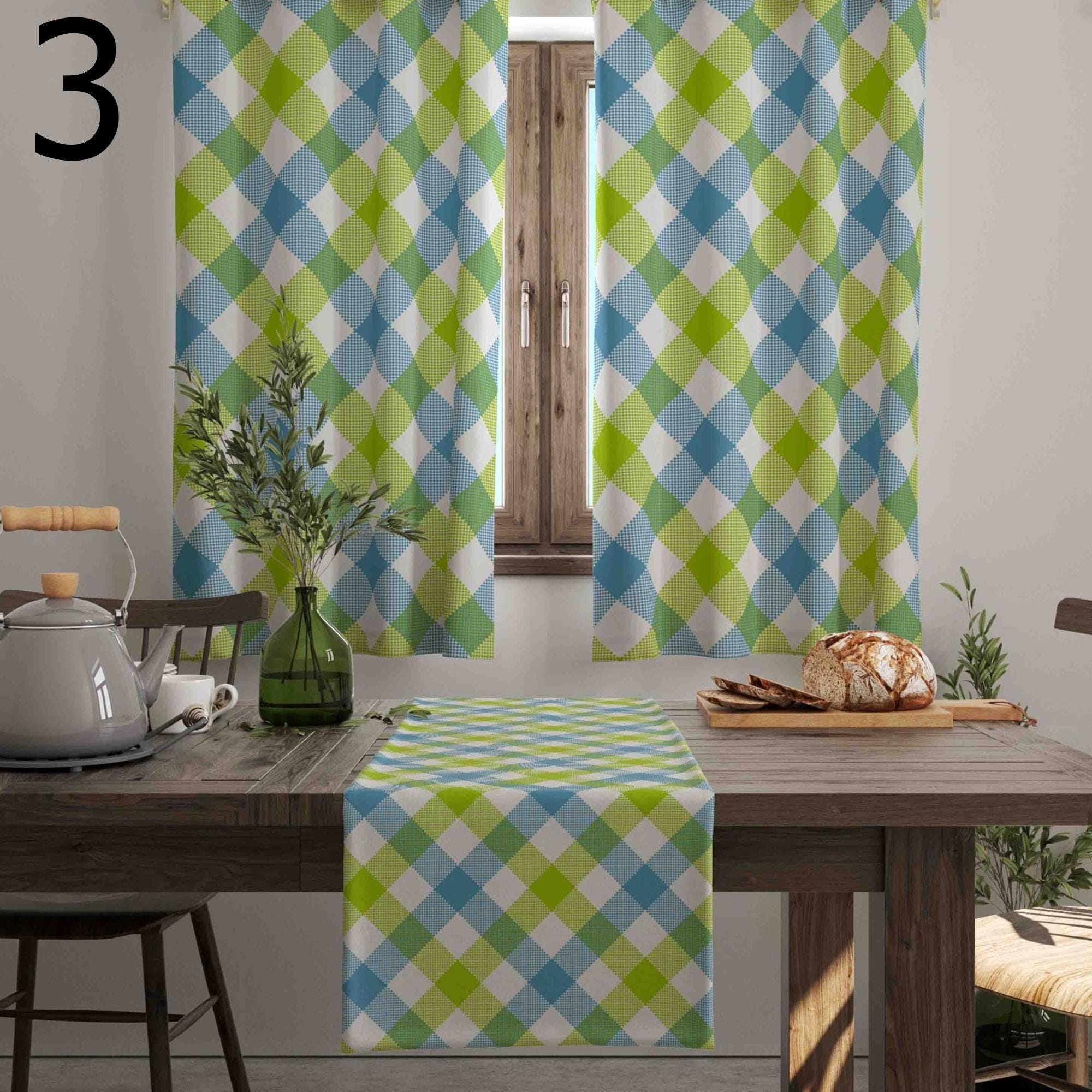 Kitchen Curtains, Kitchen Buffalo Check Window Curtains, Farmhouse Curtains Panel, Buffalo Plaid Kitchen Curtains, Printed Curtain