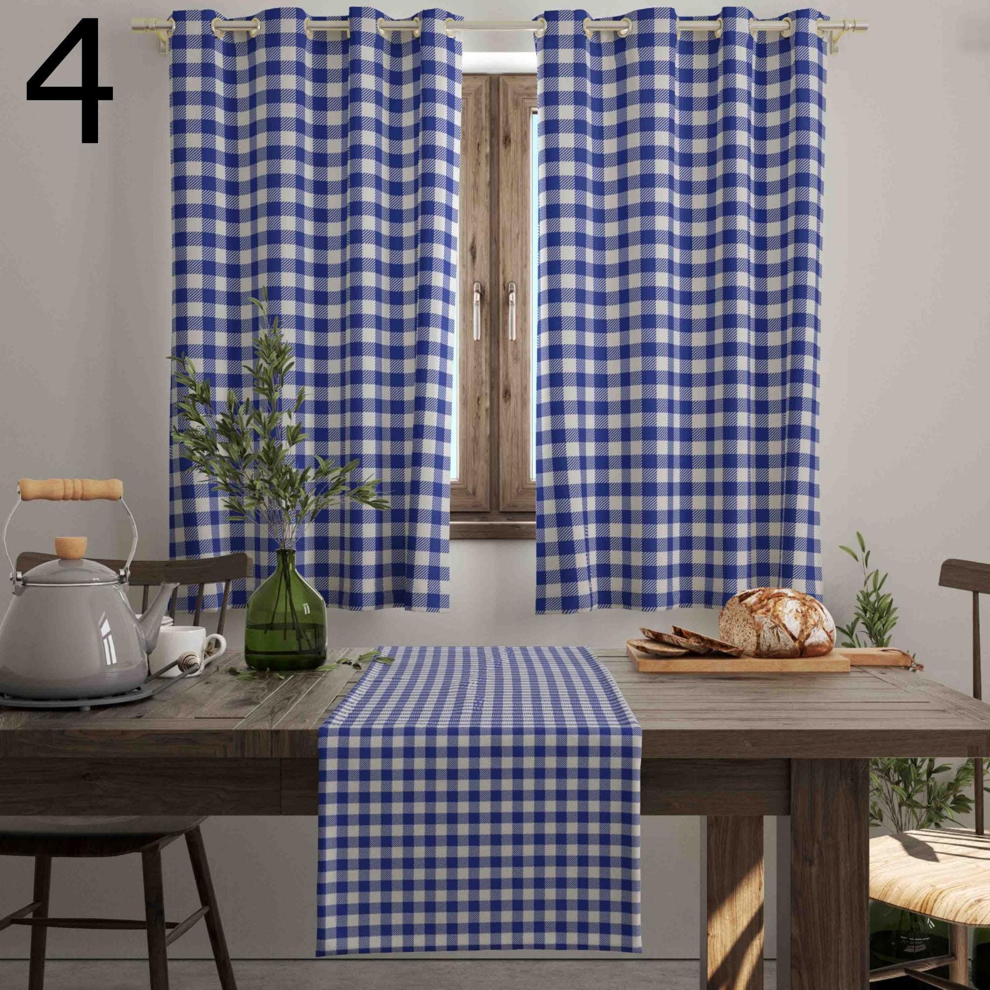 Kitchen Curtains, Kitchen Buffalo Check Window Curtains, Farmhouse Curtains Panel, Buffalo Plaid Kitchen Curtains, Printed Curtain