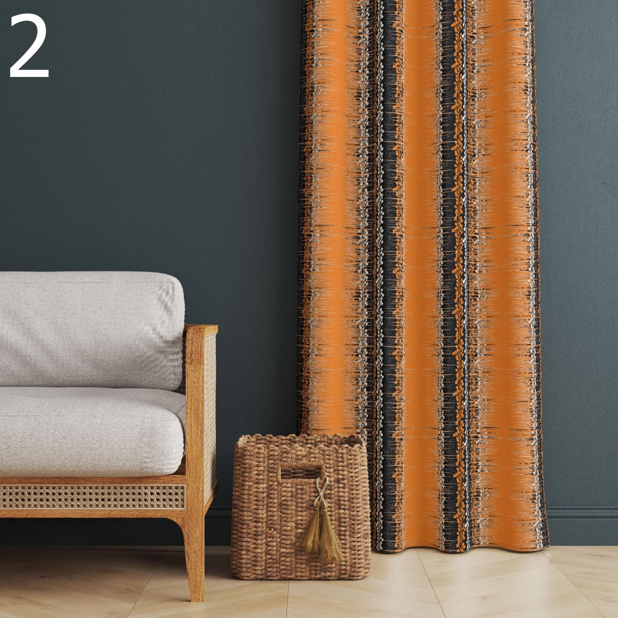 Ethnic Terracotta Window Curtains, African Print Curtain Panels, African Tribal Drapes, Colorful African Curtains, Ethnic African Curtain