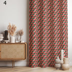Mid Century Modern Curtain Panels, Retro Dotted Style Curtains, Mcm Abstract Retro Style Living Room Curtain, Modern Pink Red Curtains