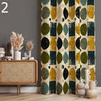 Retro Curtains, Mid Century Style Curtain, 70s Retro Window Curtains, Geometric Abstract Curtains, Mid Century Abstract Printed Curtain