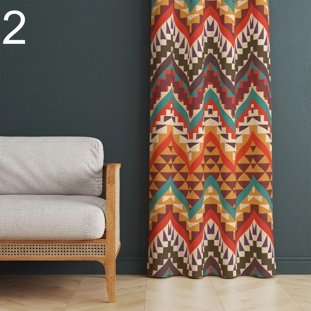 Southwestern Curtains, Ethnic Curtain Print Panels, Southwestern Drapes Panel, Western Blackout Curtains, Southwestern Grommet Curtain