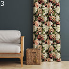 Farmhouse Floral Style Panel Curtains, Retro Floral Curtains, Wildflowers Living Room Curtains, Mid Century Floral Curtain Panels