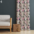 Farmhouse Floral Style Panel Curtains, Retro Floral Curtains, Wildflowers Living Room Curtains, Mid Century Floral Curtain Panels