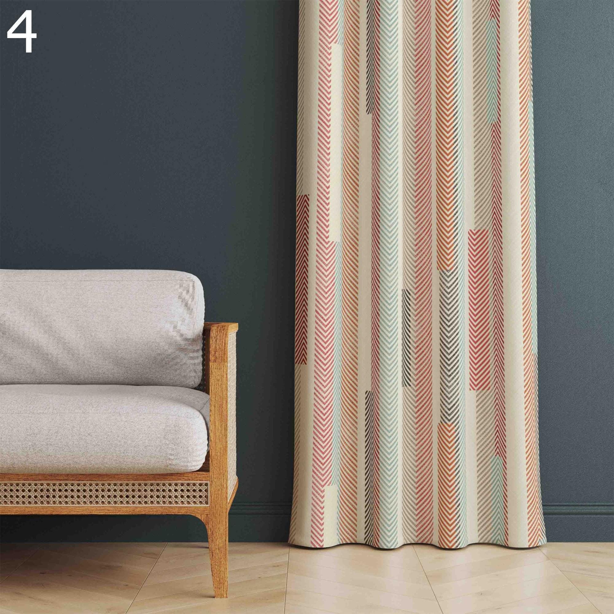 70s Window Curtains, Retro Blackout Curtain, Retro Grommet Curtain, Mod Print Drapes, MCM Retro 80s Curtains, Mid Century Modern Curtains