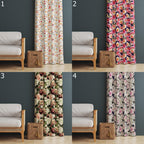Farmhouse Floral Style Panel Curtains, Retro Floral Curtains, Wildflowers Living Room Curtains, Mid Century Floral Curtain Panels