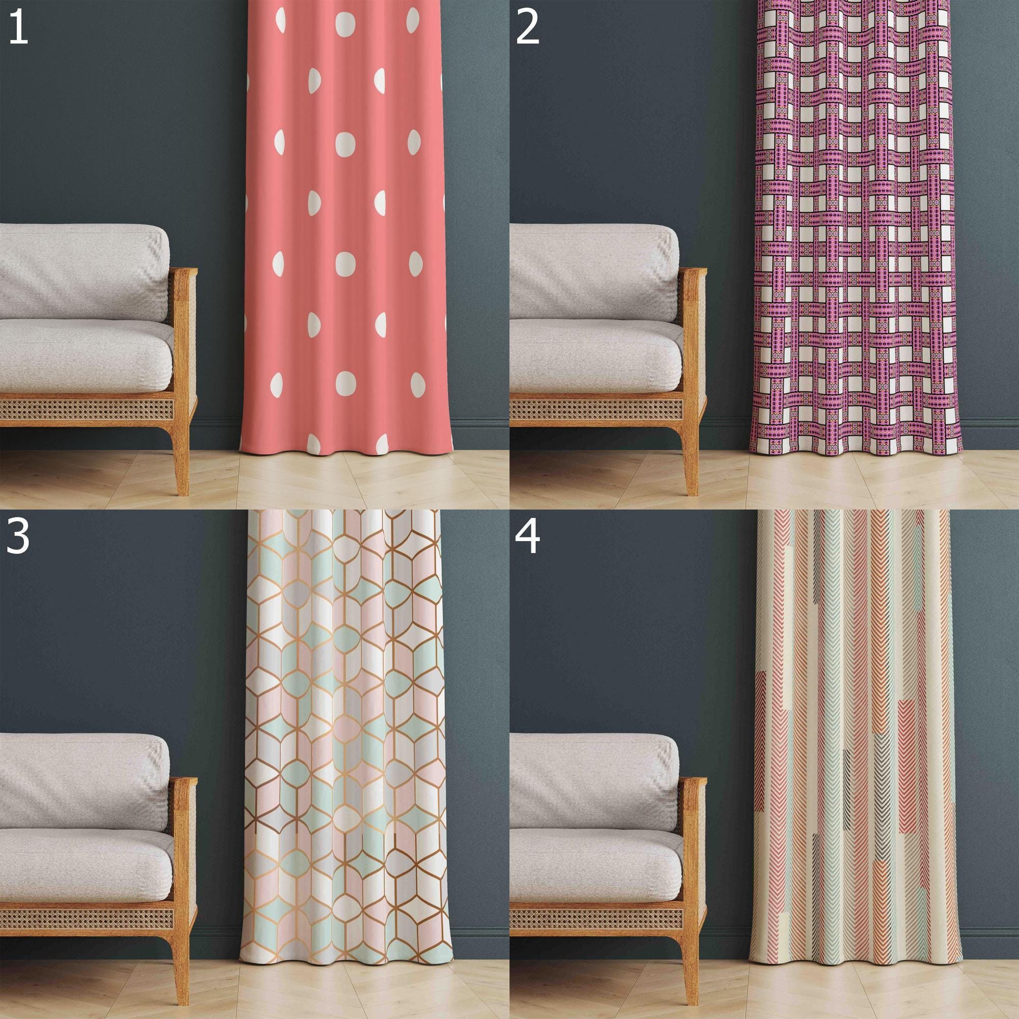 70s Window Curtains, Retro Blackout Curtain, Retro Grommet Curtain, Mod Print Drapes, MCM Retro 80s Curtains, Mid Century Modern Curtains