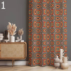 Retro Curtains, Mid Century Style Curtain, 70s Retro Window Curtains, Geometric Abstract Curtains, Mid Century Abstract Printed Curtain
