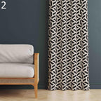 Black Curtain Panels, Retro Boho Curtains, Mcm Curtain, Abstract Retro Style Living Room Curtain, Mod Curtains