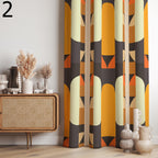 Retro Modern Curtains, Mid Century Modern Curtain Panels, 80s Retro Window Curtain, Abstract Retro Style Living Room Curtain, 70s Curtains