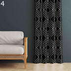 Black Curtain Panels, Retro Boho Curtains, Mcm Curtain, Abstract Retro Style Living Room Curtain, Mod Curtains