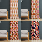 70s Retro Curtain, Retro Boho Curtain Panel, Retro Rod Pocket Curtain, Mid Century Grommet Colorful Curtains