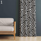 Black Curtain Panels, Retro Boho Curtains, Mcm Curtain, Abstract Retro Style Living Room Curtain, Mod Curtains