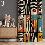 Afrocentric Art Curtains, Tribal Abstract Window Panels, African Print Drapes, Colorful Tribal Curtains, Boho Afro Pattern Drapes