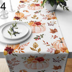Fall Table Runner, Thanksgiving Pumpkin Table Runner, Thanksgiving Coffee Table Runner, Autumn Leaves Table Cover, Fall Pumpkin Tablecloth