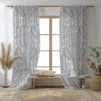 Grey Baroque Curtains, Classic Damask Window Panel, Grey Elegant Panel, Decorative Damask Curtain Panels, Grey Elegant Drapes