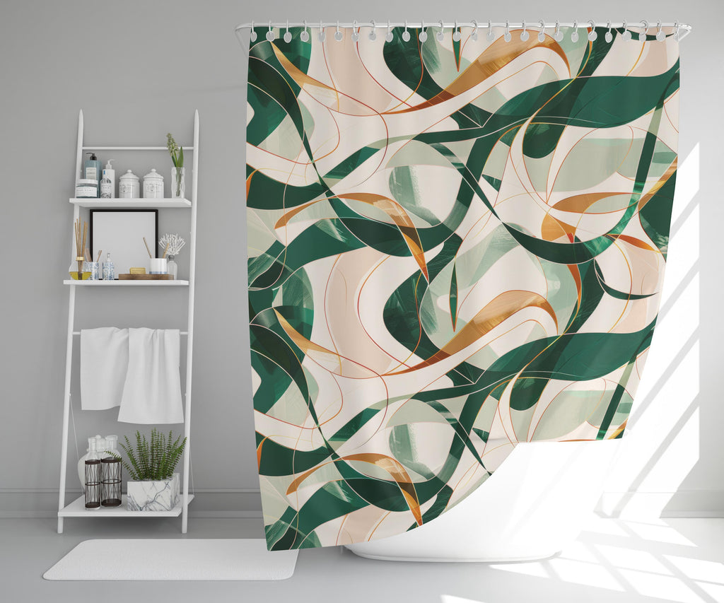 Modern Shower Curtains, Modern Abstract Printed Shower Curtain, Abstract Bath Waterproof Drapes, Abstract Bathroom Shower Curtains