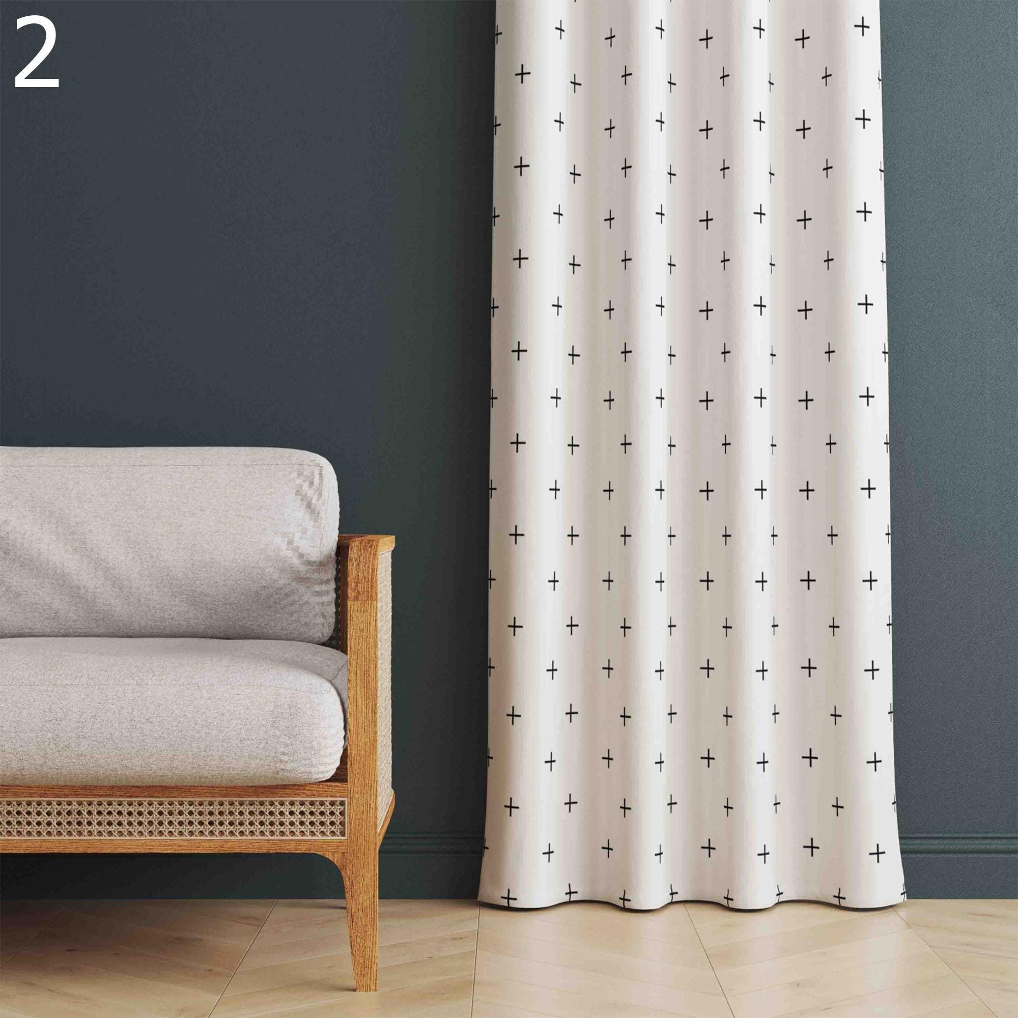 Modern Curtain Panels, Retro Window Curtains, MCM Print Curtain, 70s Retro Style Curtain, Retro Geometric Abstract Curtains