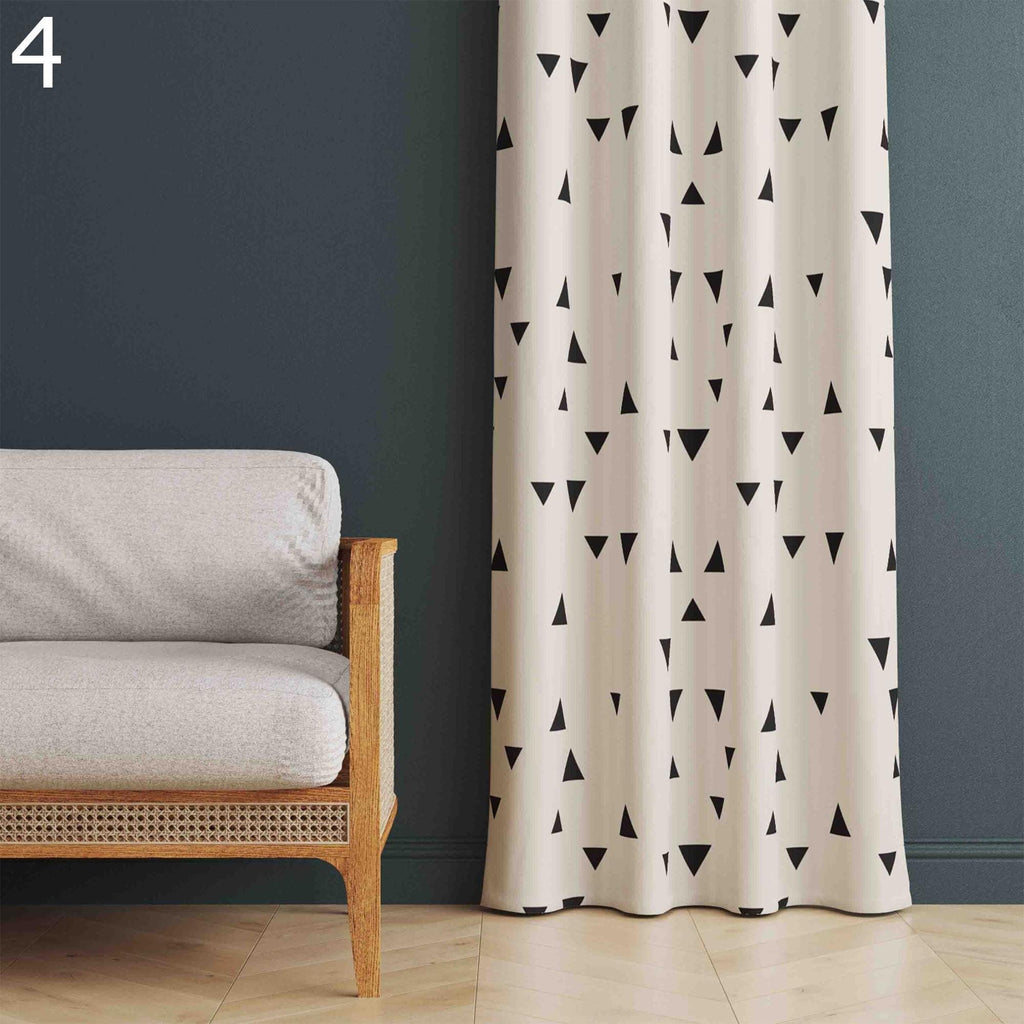 Modern Curtain Panels, Retro Window Curtains, MCM Print Curtain, 70s Retro Style Curtain, Retro Geometric Abstract Curtains