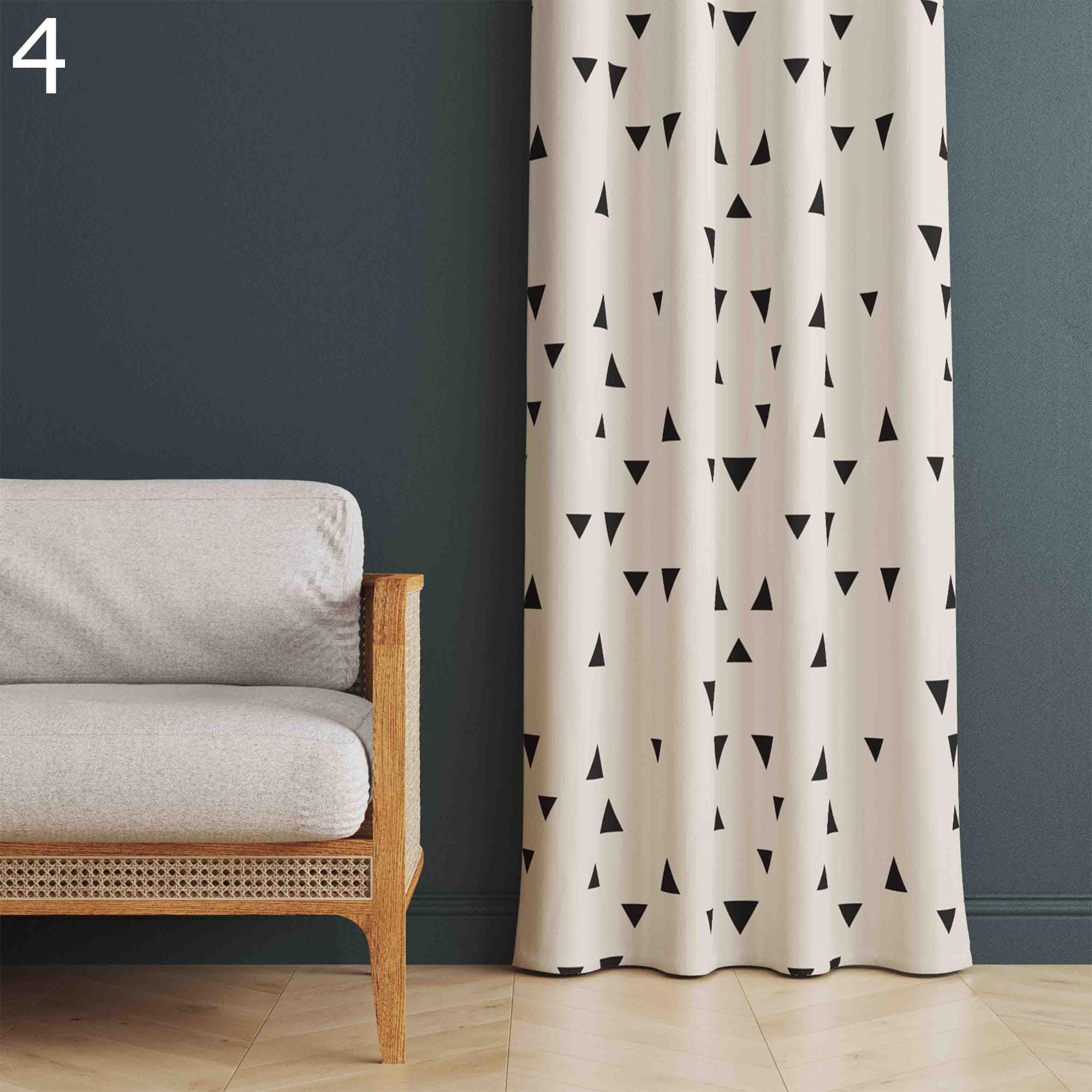 Modern Curtain Panels, Retro Window Curtains, MCM Print Curtain, 70s Retro Style Curtain, Retro Geometric Abstract Curtains