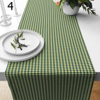 70s Checkered Retro Table Runner Gift, Retro Green Table Runners, Mid Century Green Plaid Table Runner, Retro Geometric Table Runner