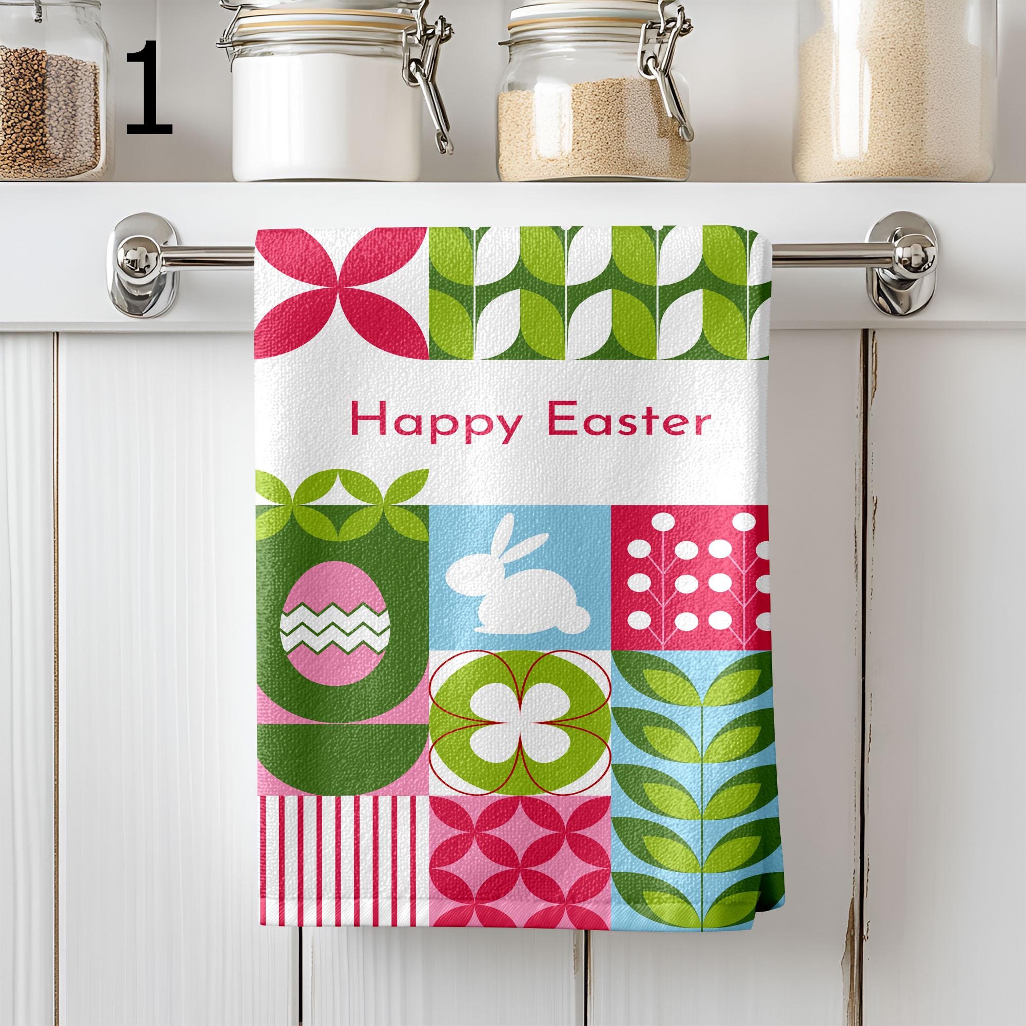 Decorative Happy Easter Tea Towels, Cute Easter Tea Towel, Easter Eggs Towels, Hello Easter Kitchen Towels, Easter Hand Towels